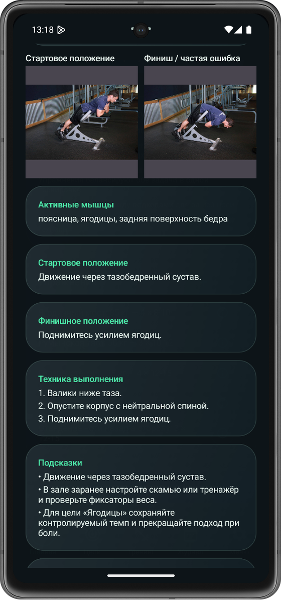 Карточка техники упражнения с фотографиями